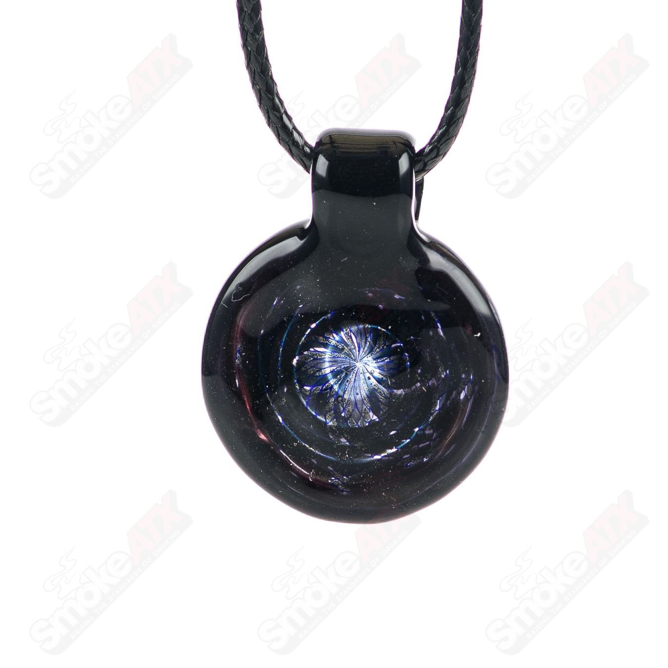 Small Filla pendant by John W Glass featuring colorful heady glass design, perfect as a stylish jewelry accessory.