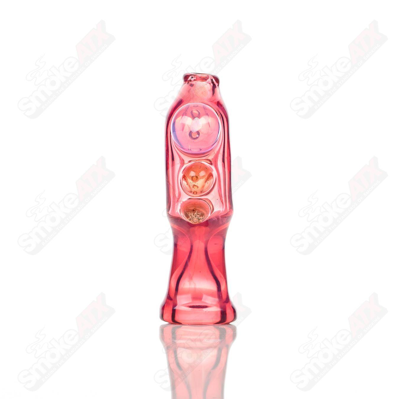Small Karmaline Flatty Chillum glass pipe by Baby Dabs, compact chillum for dabbing with colorful glass design.