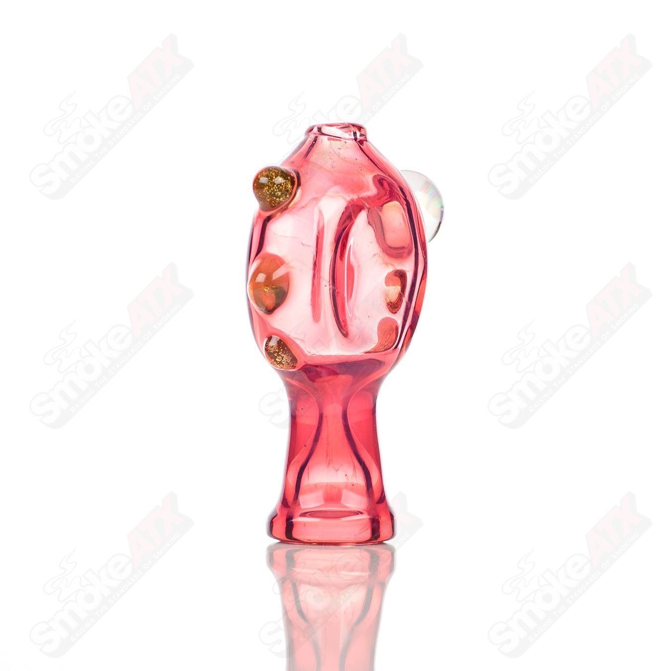 Small Baby Dabs Karmaline Flatty Chillum glass pipe for dabbing, featuring colorful Karmaline design and compact shape.