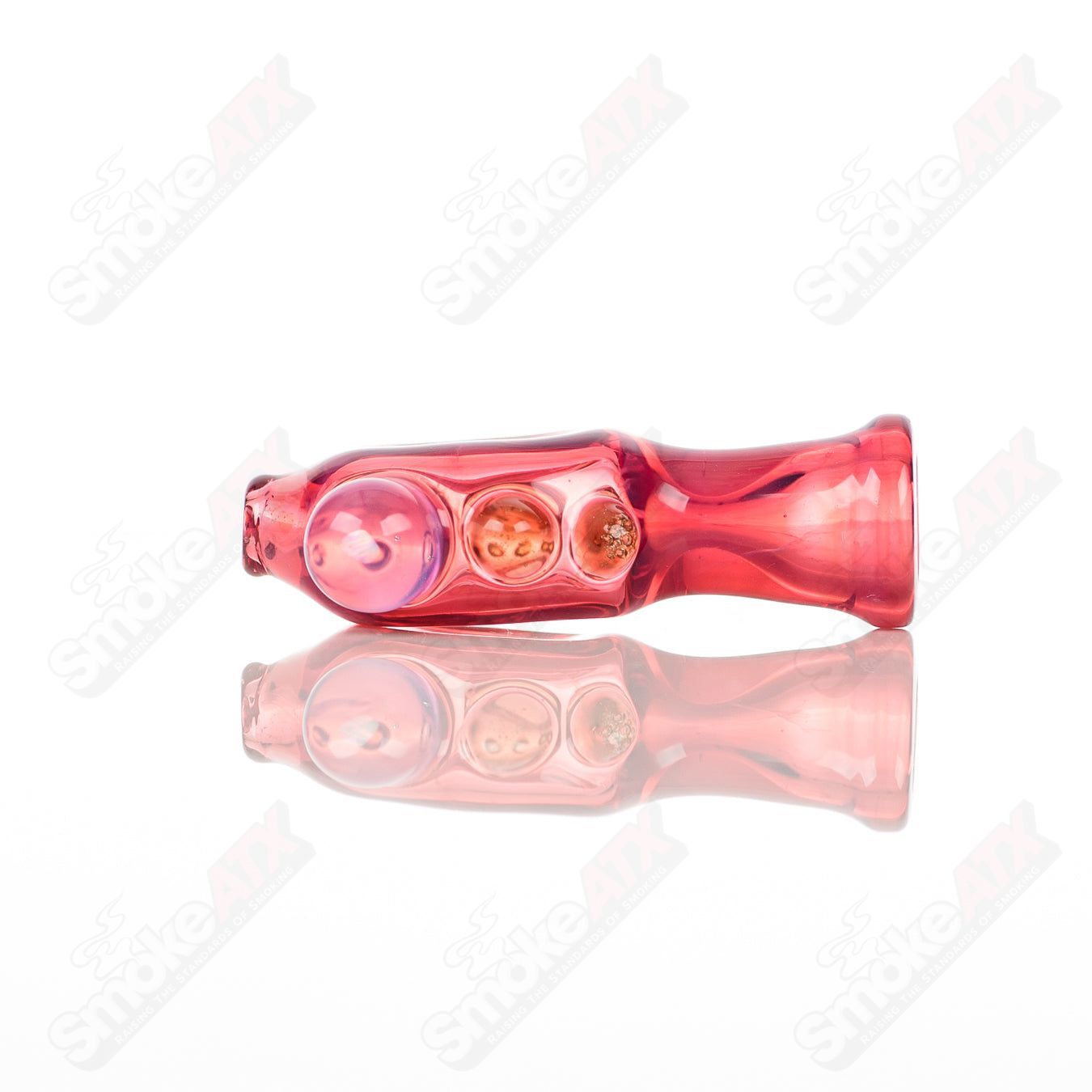 Small Baby Dabs Karmaline Flatty Chillum glass pipe for dabbing, featuring colorful Karmaline design and compact shape.