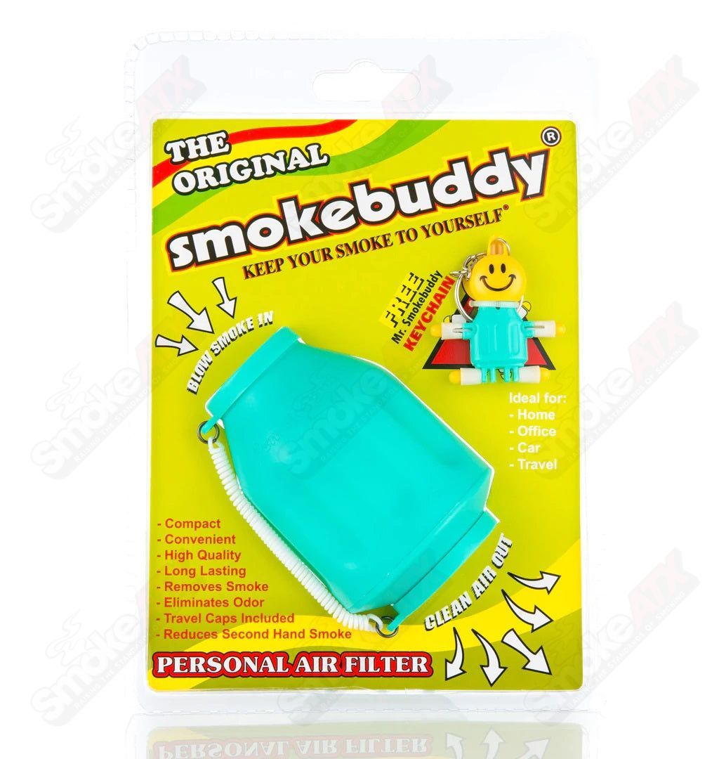 Smoke Buddy Original air filter device for odor control, compact and portable with a sleek black design.