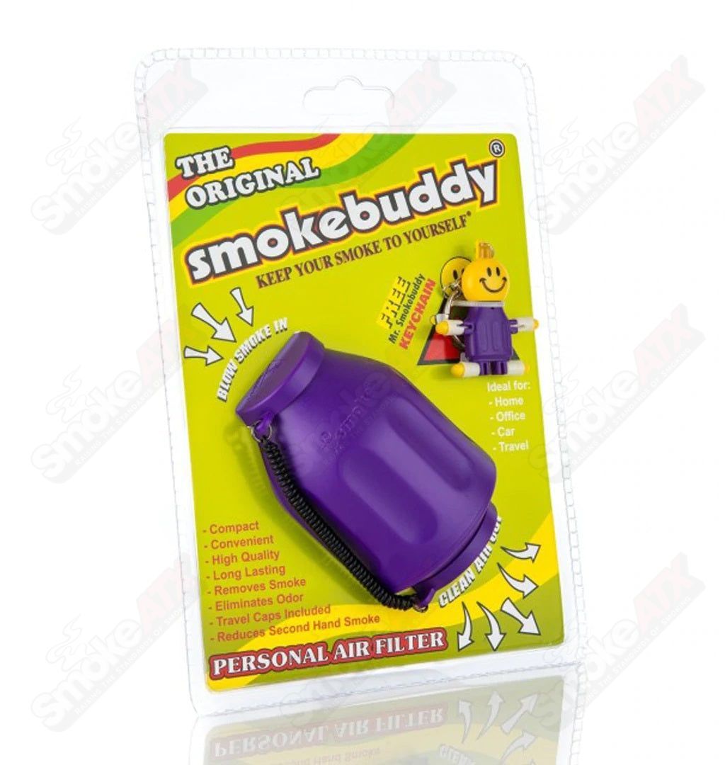 Smoke Buddy Original air filter device used for odor control and air purification, featuring a compact design and brand logo.