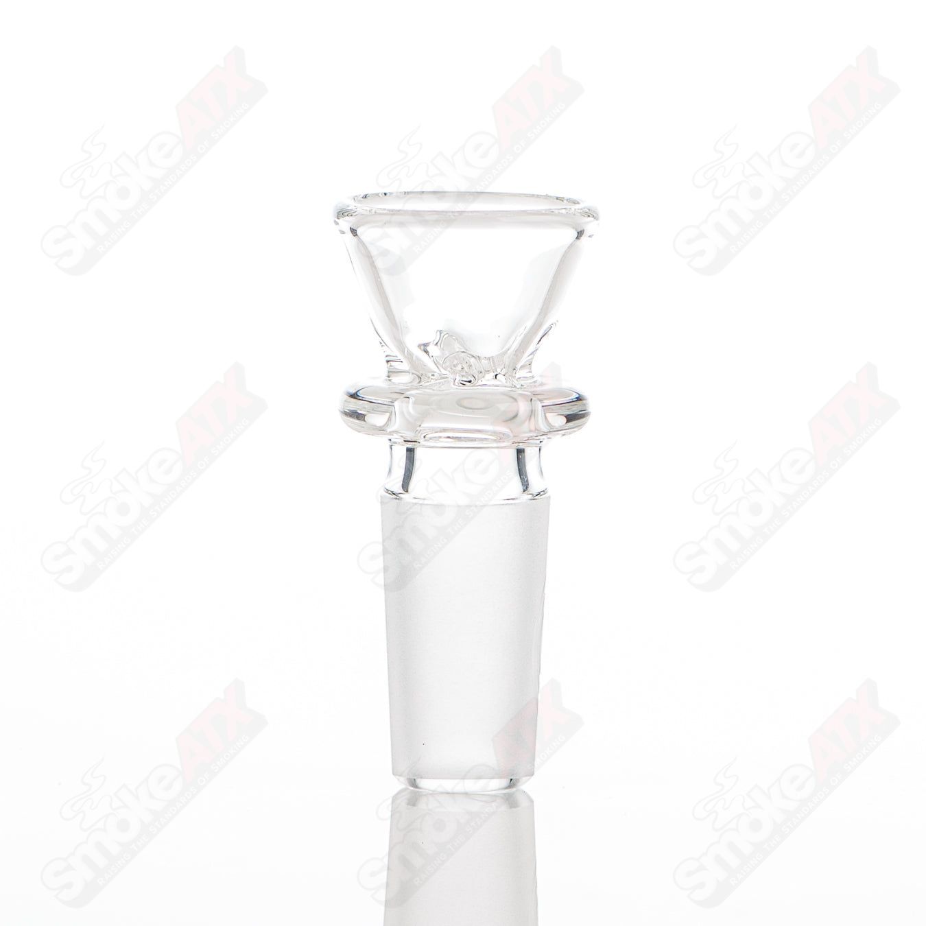 Clear glass Straight Tube with lace-sphere design, crafted by SoL Glassworks, featuring fire-polished finish and intricate detailing.