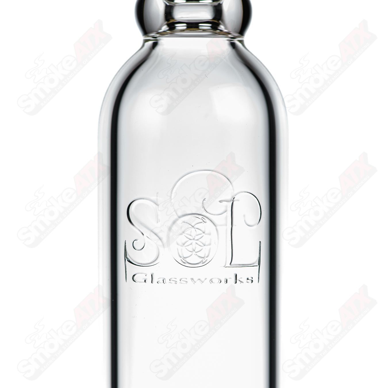 SoL50 Lace-Sphere FPL glass straight tube by SoL Glassworks with intricate lace pattern and vibrant fire polish finish.