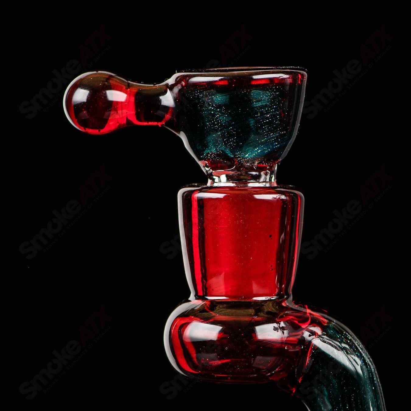 Spore accented Upline Rig by JMass, Silver Fox Glass, straight tube heady glass with intricate spore details, 2014 design.
