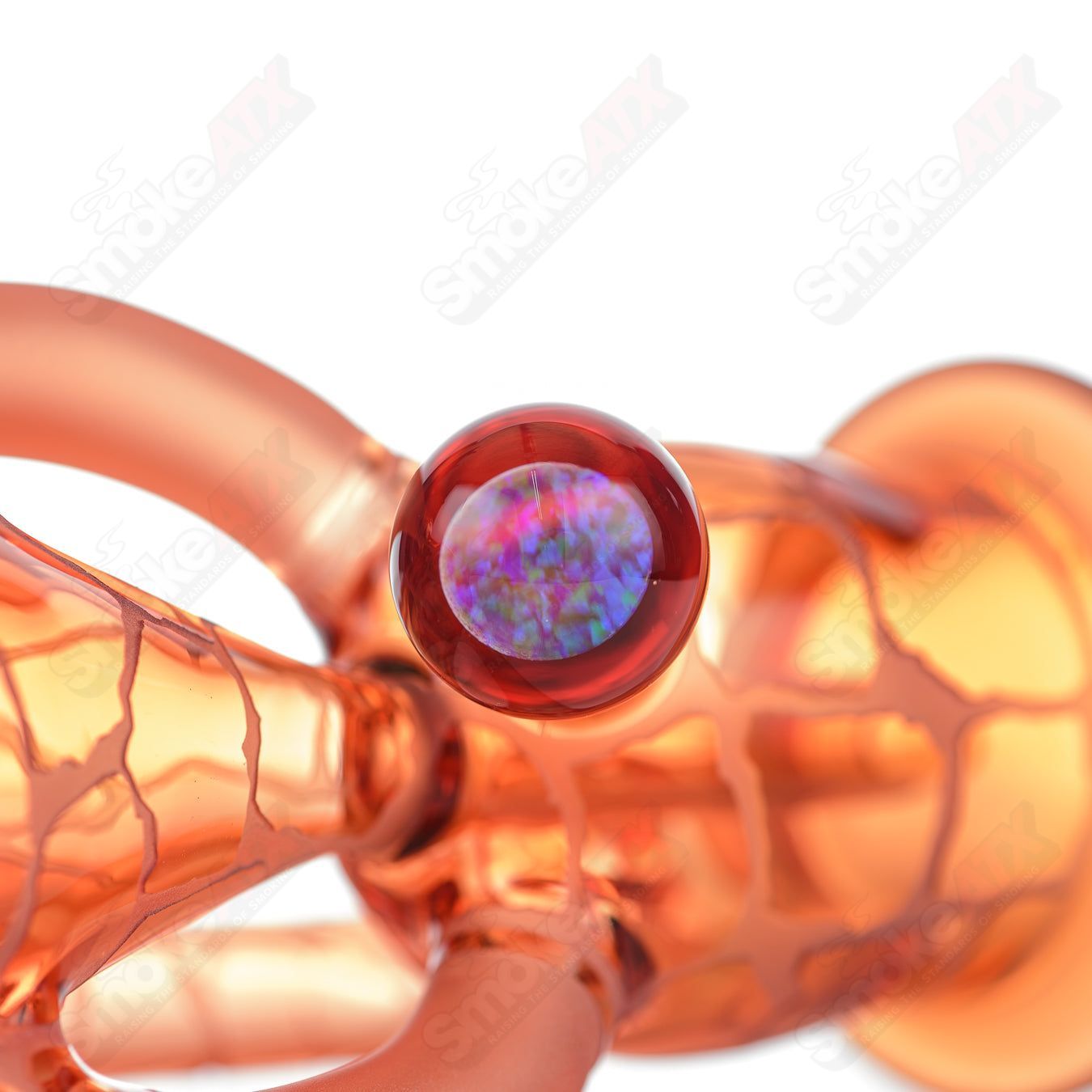 Sun Stone Single Color Double Up Rig Rooster Glass - Smoke ATX