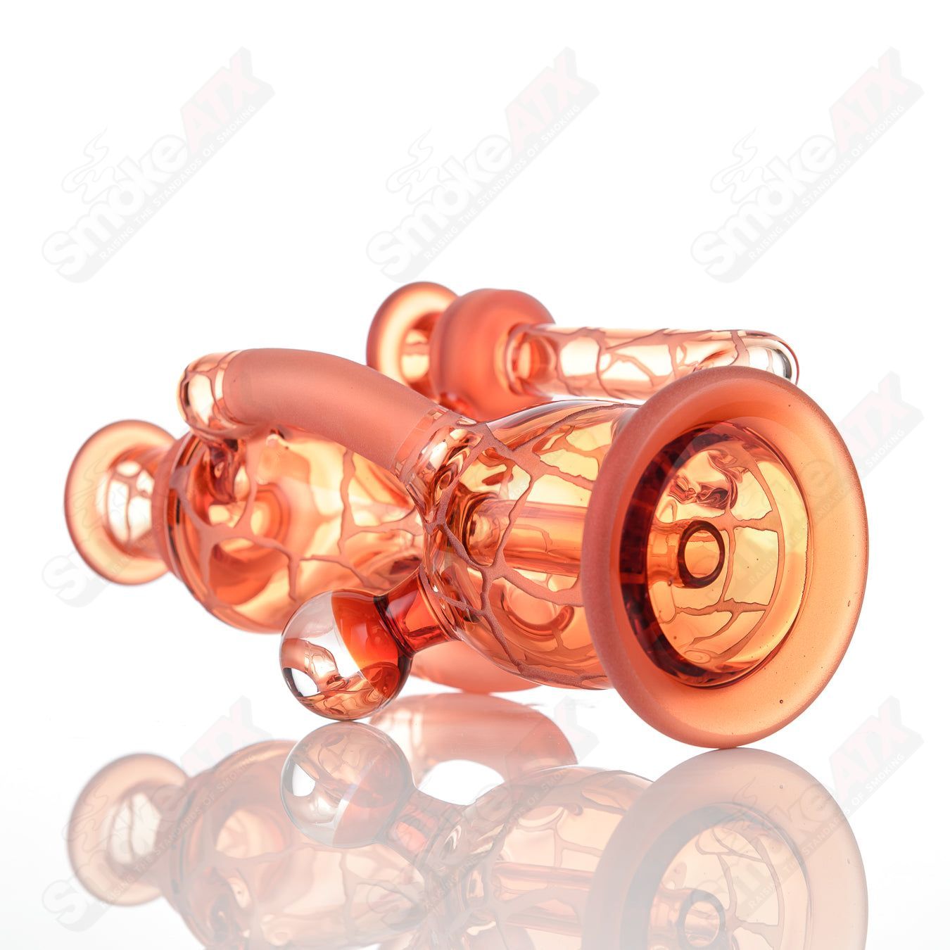 Sun Stone Single Color Double Up Rig Rooster Glass - Smoke ATX