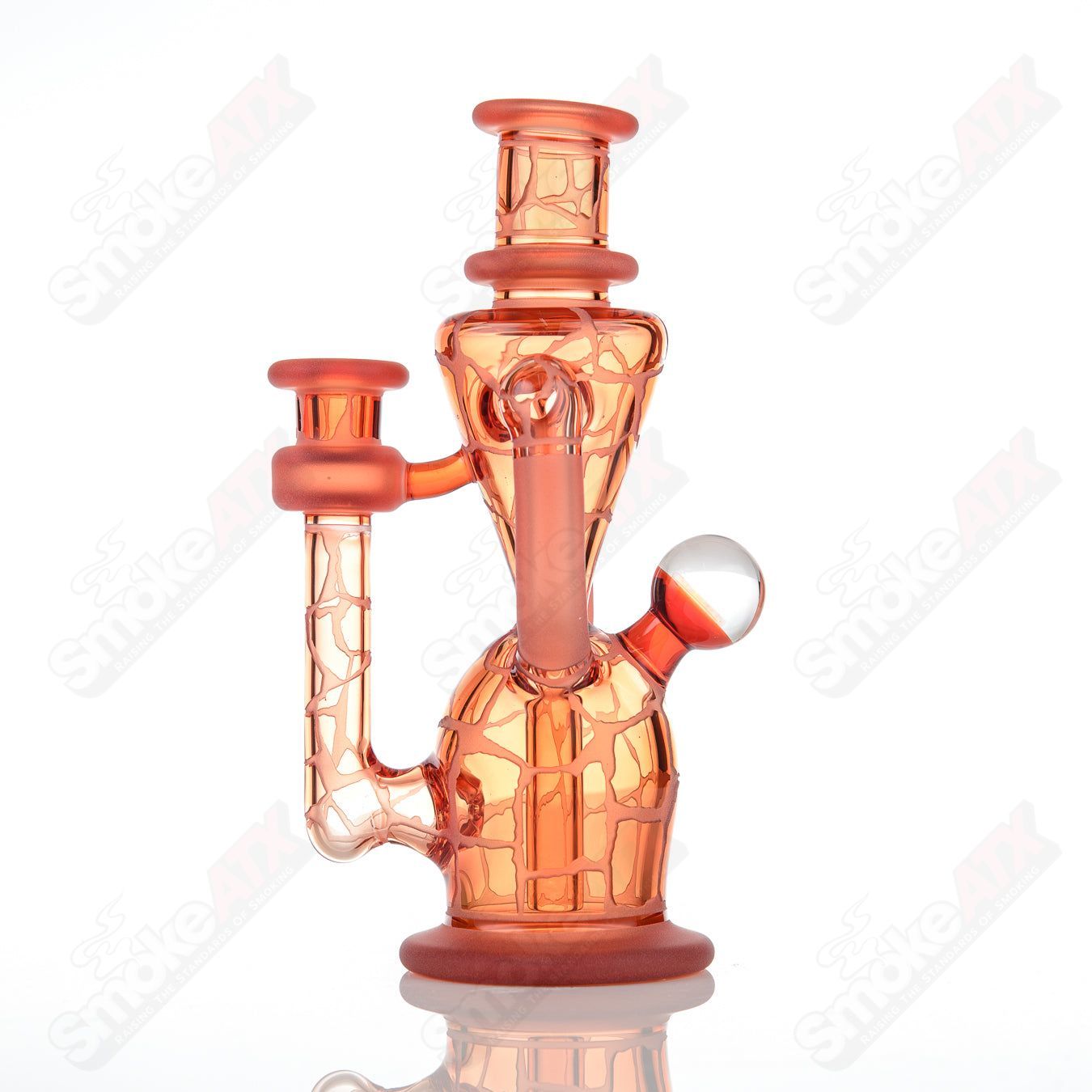 Sun Stone Single Color Double Up Rig Rooster Glass - Smoke ATX