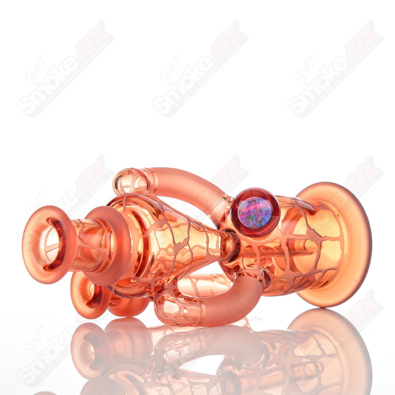 Sun Stone Single Color Double Up Rig Rooster Glass - Smoke ATX
