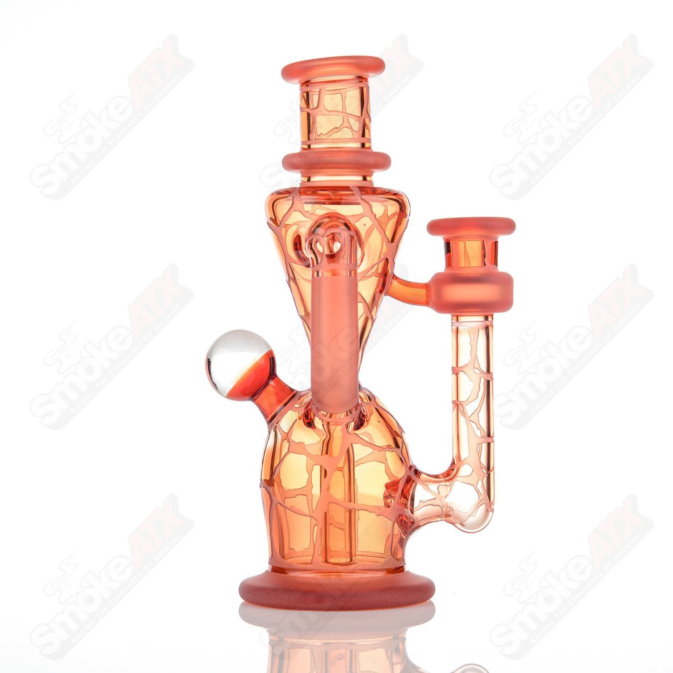 Sun Stone Single Color Double Up Rig Rooster Glass - Smoke ATX