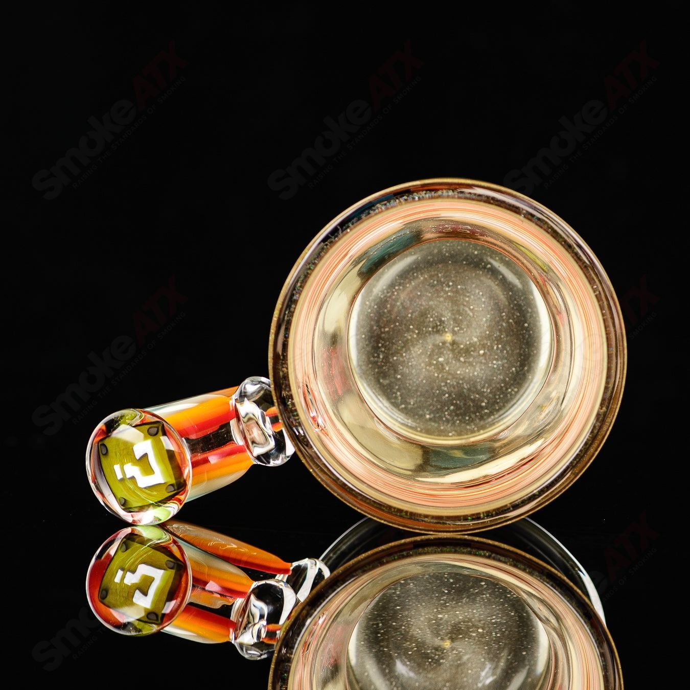 Super Mario themed Milli coffee mug by Micro Glass, featuring colorful Mario design on a clear heady glass cup.