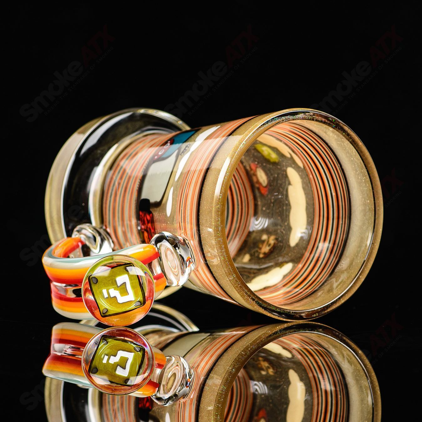 Super Mario themed Milli coffee mug by Micro & SPG, a colorful heady glass cup featuring Super Mario characters and design.