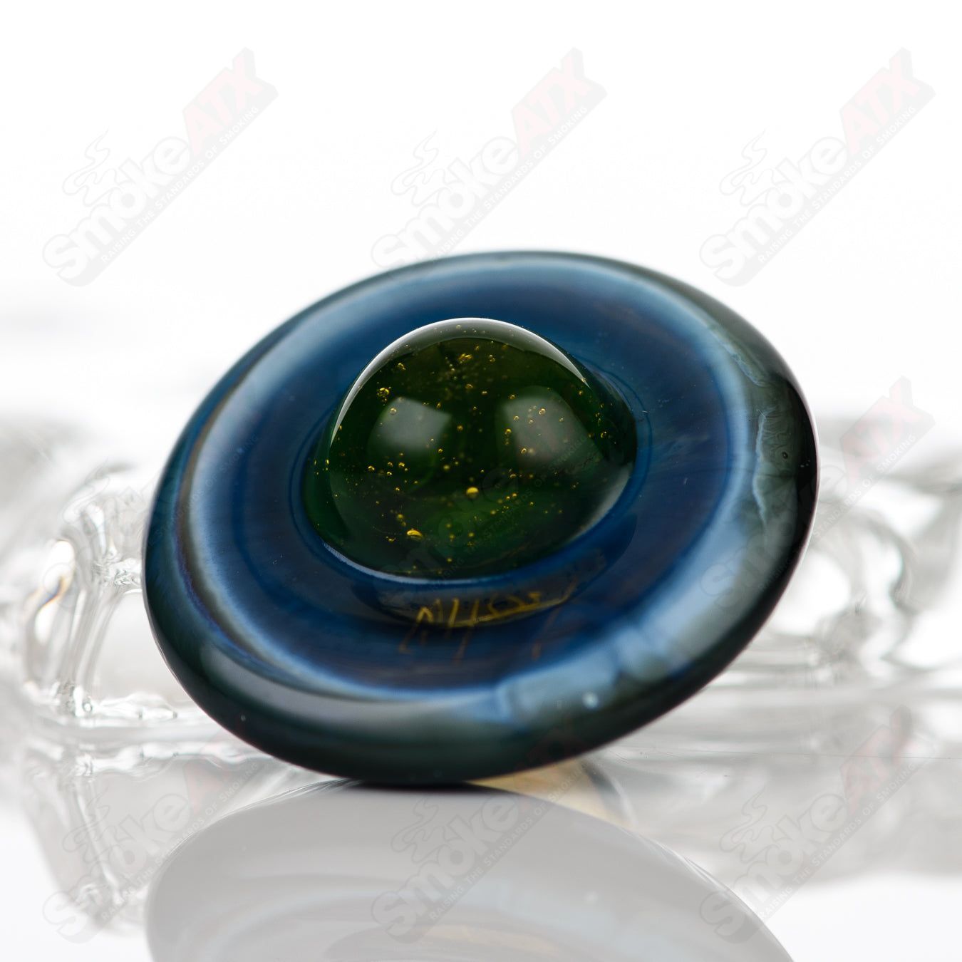 Ghost Glass UFO Slurper Set featuring clear ghost glass with unique slurper design for smooth smoking experience.