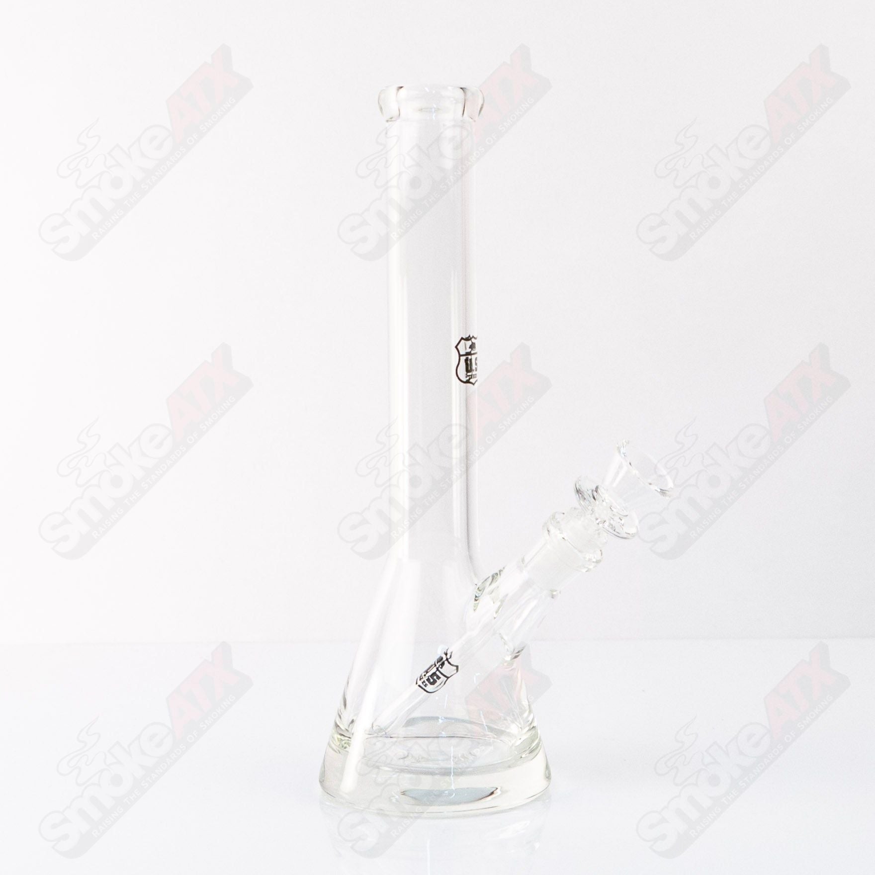 US Tubes 10" 32x5 Beaker Black Shield Decal - Smoke ATX