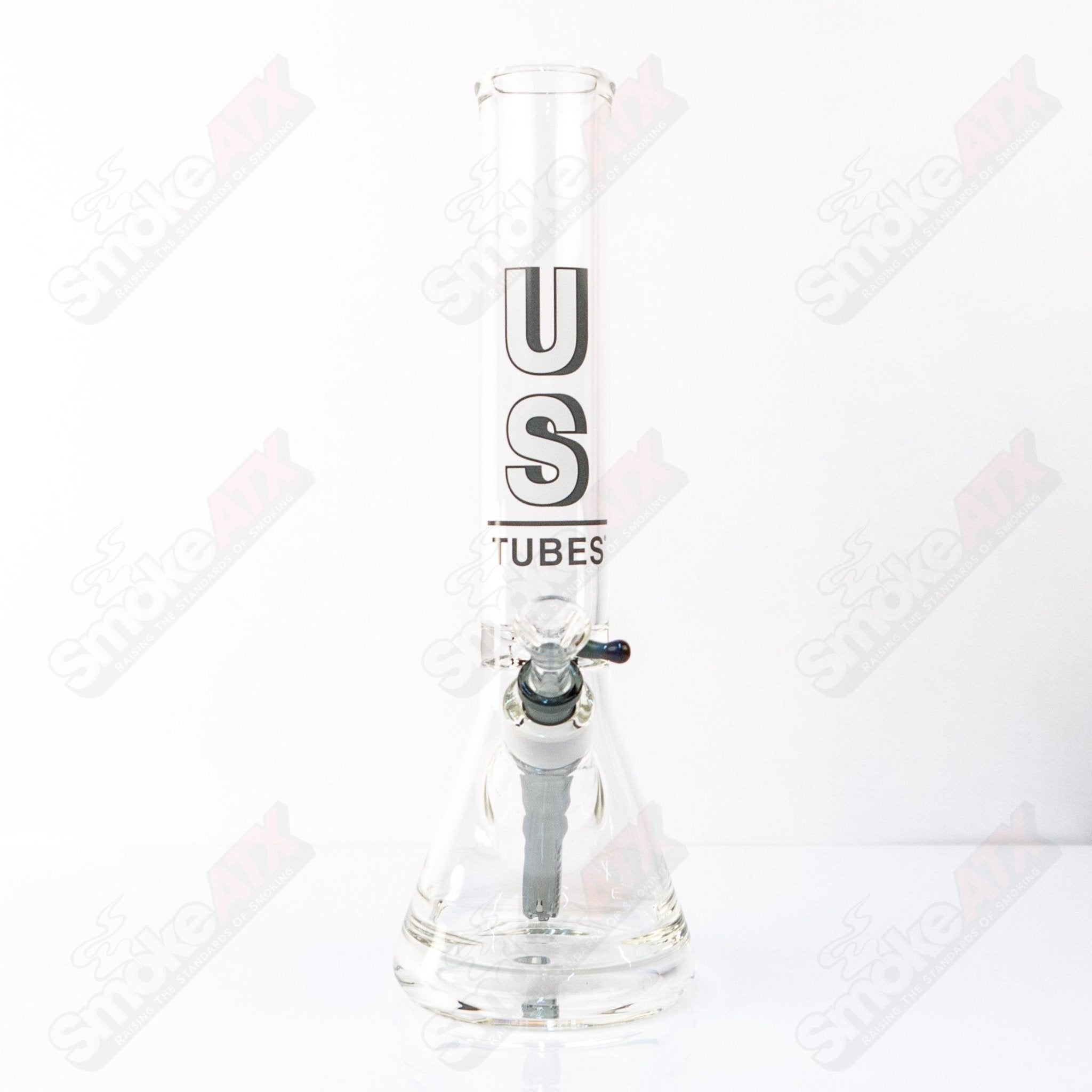 US Tubes Beaker 14" 50x5 - Constriction - Gray Shadow Decal - Smoke ATX