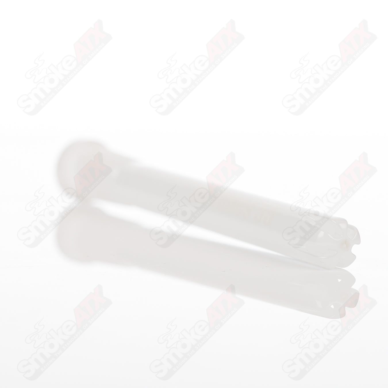 US Tubes 14-inch glass beaker waterpipe with red shadow decal, featuring constriction design and sturdy construction.
