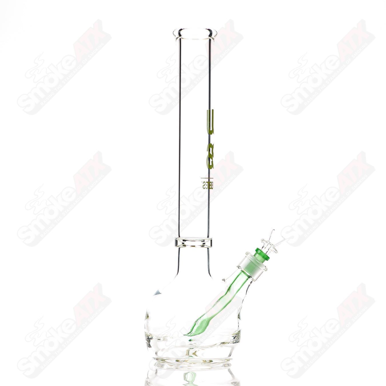 US Tubes Beaker 17" 50x7 - Constriction - Green Decal - Smoke ATX