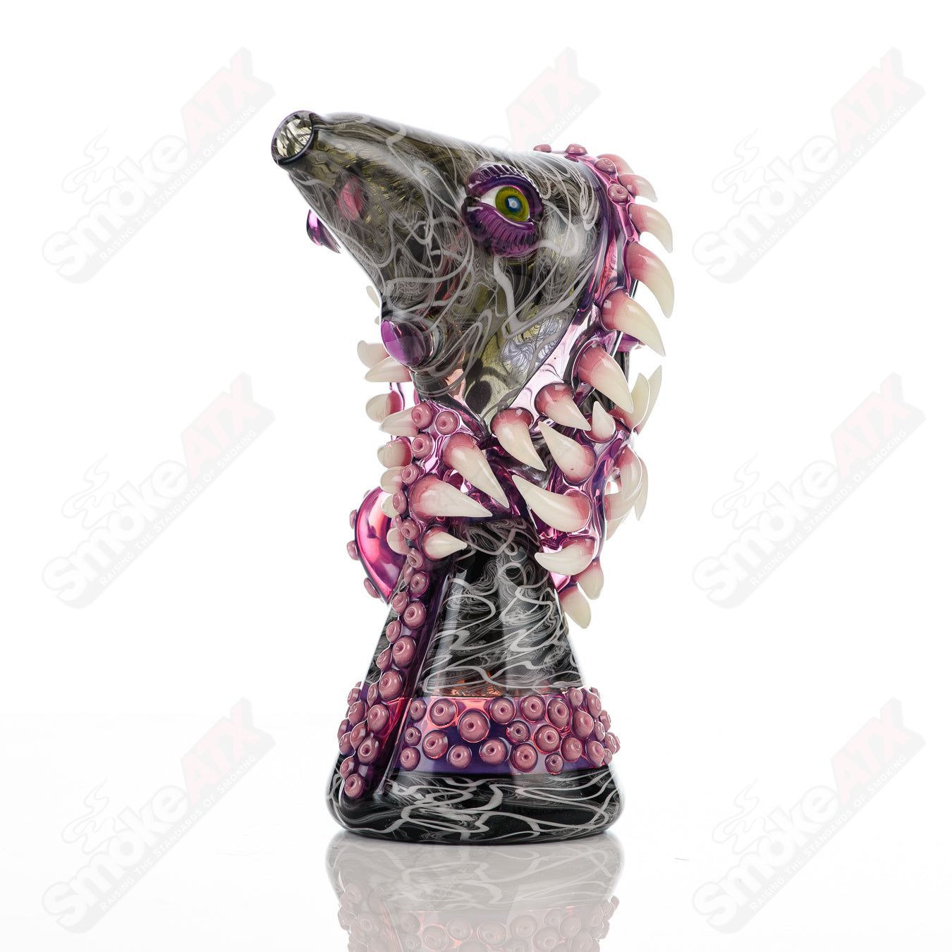 Salt Glass UV ReCurl heady glass concentrate rig with Toro and Salt Grail, featuring vibrant UV-reactive design and intricate glasswork.