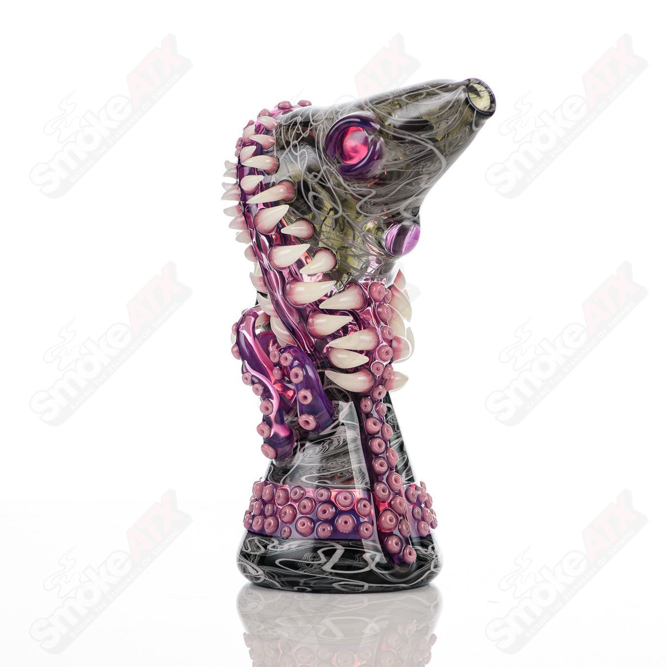 Salt Glass UV ReCurl by Scomo Moanet concentrate rig with Toro and Salt Grail, featuring vibrant glass and intricate design elements.