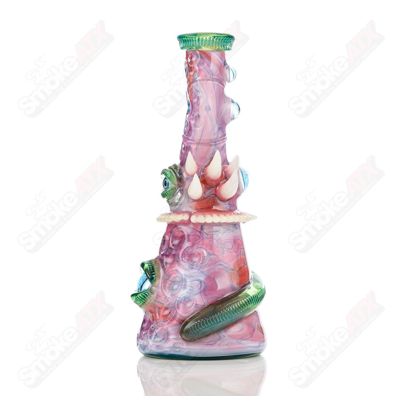 UV Saltacc Soul Window concentrate rig by Salt Glass, featuring vibrant glass with colorful design and a sleek, heady rig structure.