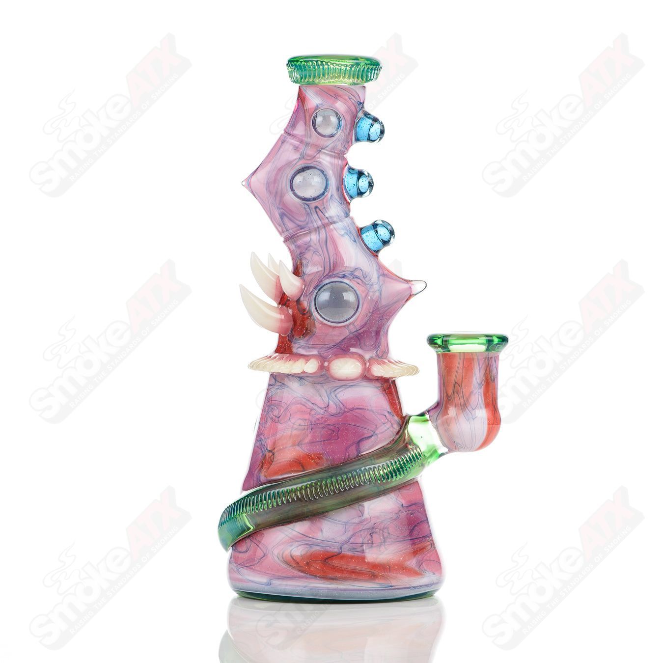 UV Saltacc Soul Window heady glass concentrate rig by Salt Glass featuring vibrant UV-reactive design and intricate glasswork.