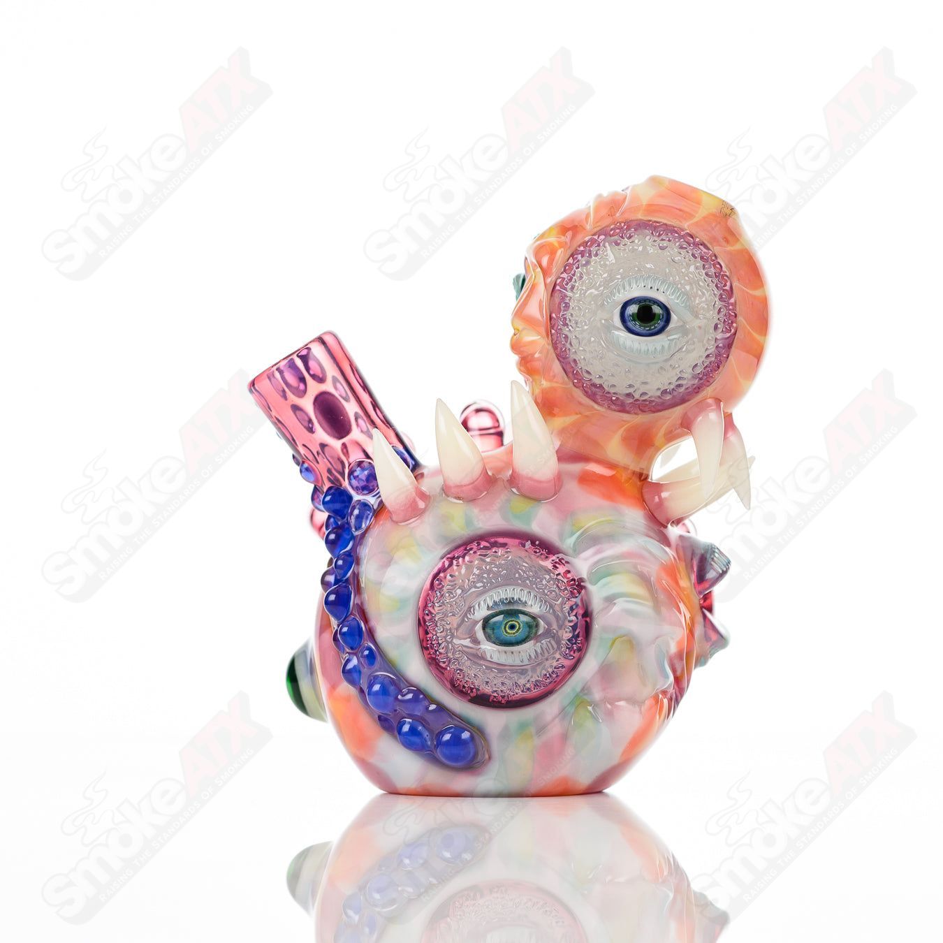 UV Saltacc Tye Dye Chappy glass concentrate rig by Aquarius x SALT with vibrant color patterns, designed for concentrates and dabbing.