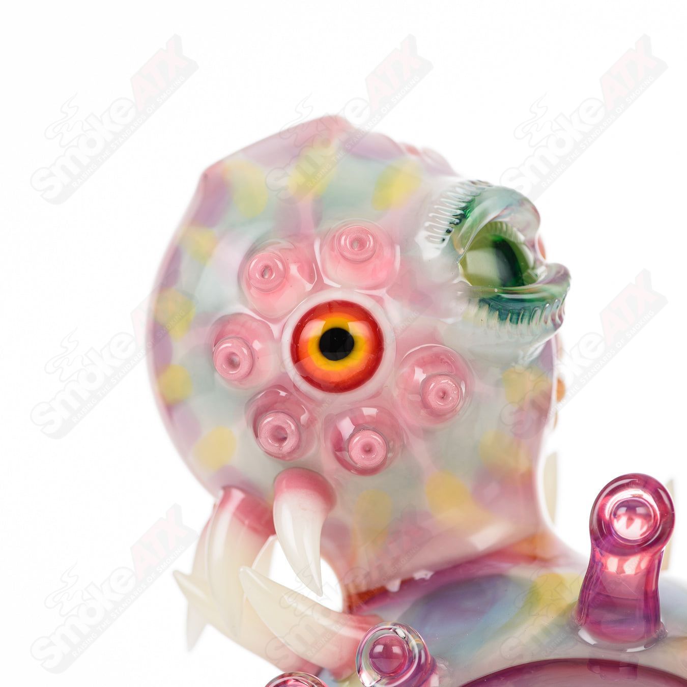 UV Saltacc Tye Dye Chappy concentrate rig by Aquarius x SALT with vibrant Tye Dye design and transparent glass accents.