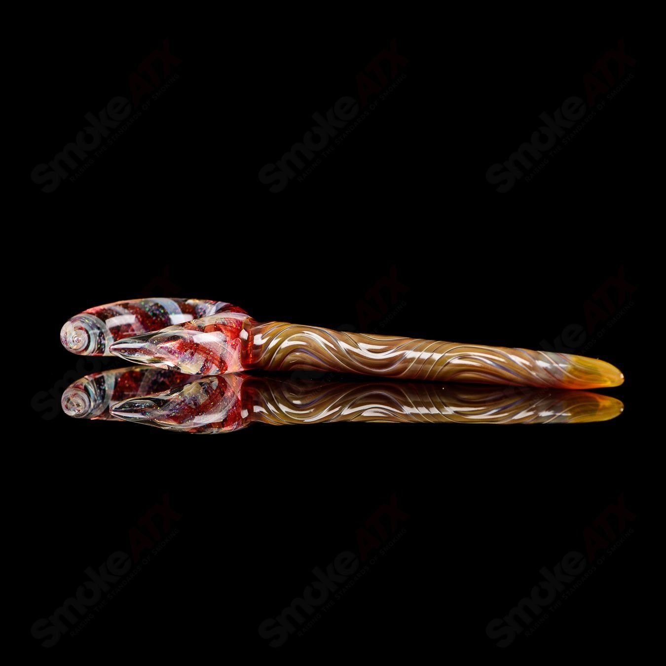 Heady glass Wizard Rig Classic by Phil Siegel, featuring intricate glasswork and a wizard motif for concentrate use.