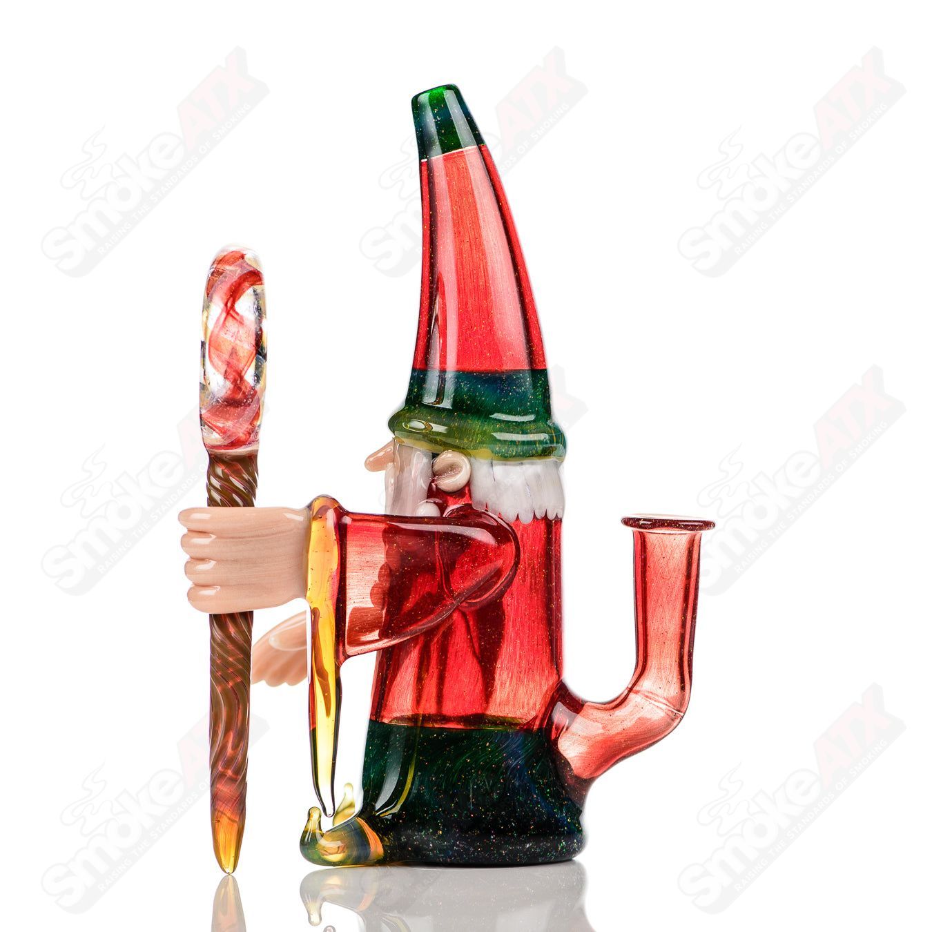 Phil Siegel Wizard Rig Classic, a heady glass concentrate rig with intricate design and clear glass craftsmanship.