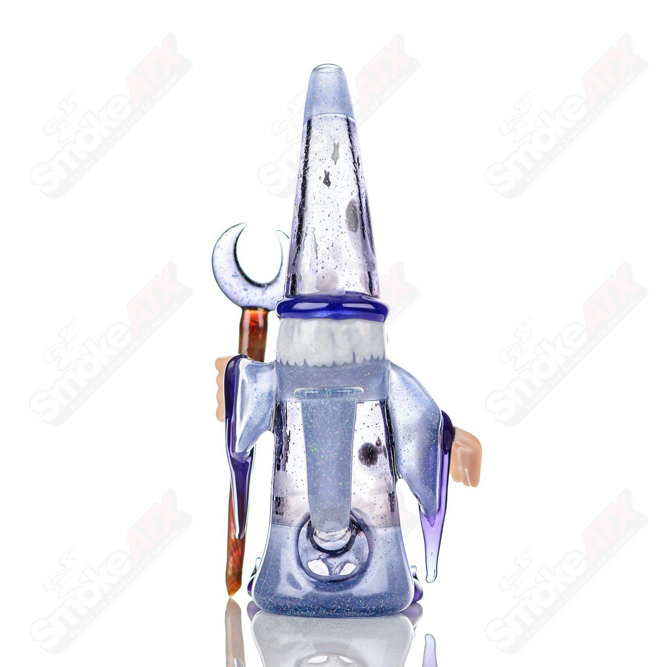 Heady glass Wizard Rig Stargazer by Phil Siegel, a colorful concentrate rig with wizard and celestial design details.