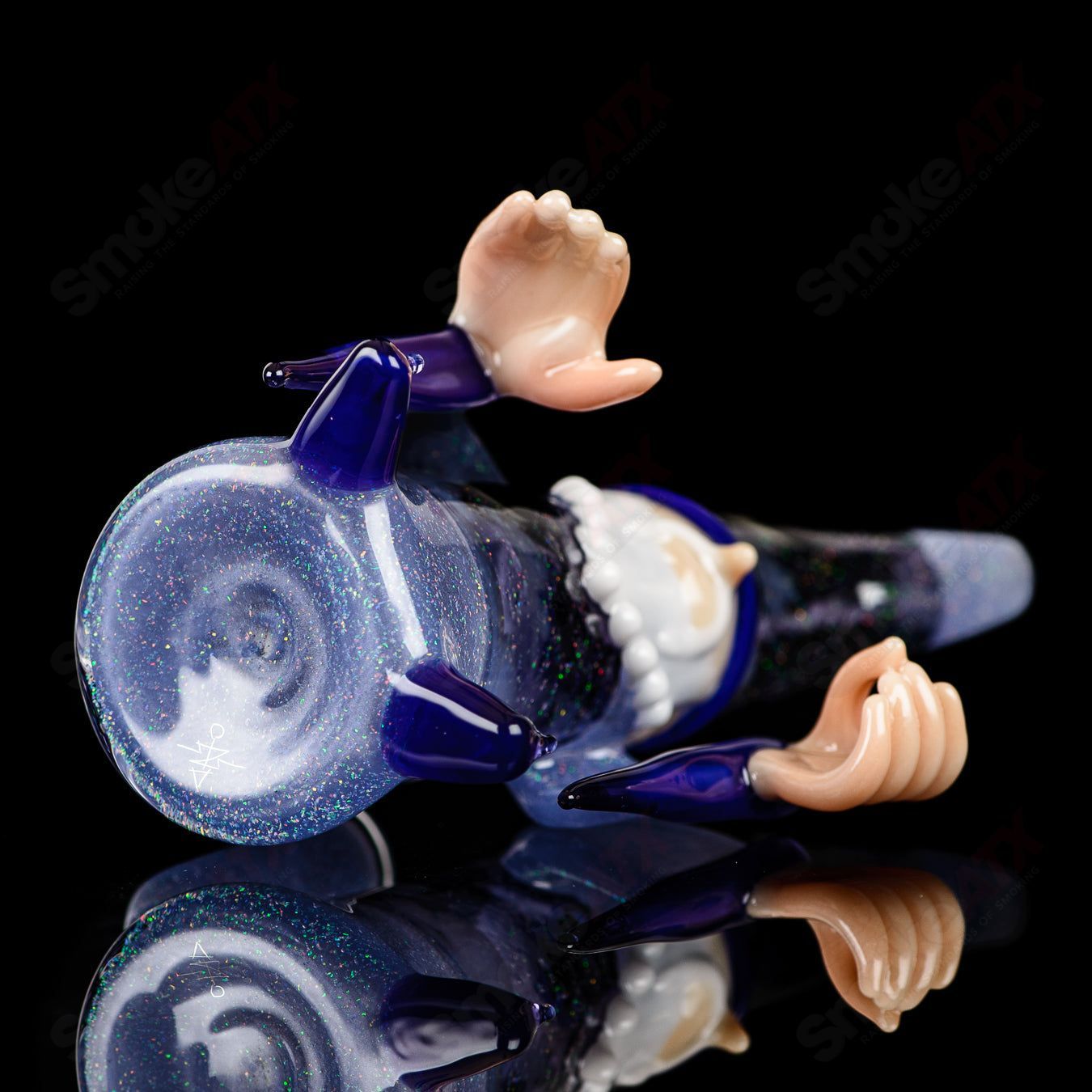Phil Siegel Glass Wizard Rig Stargazer, a colorful heady glass concentrate rig with wizard and star designs.