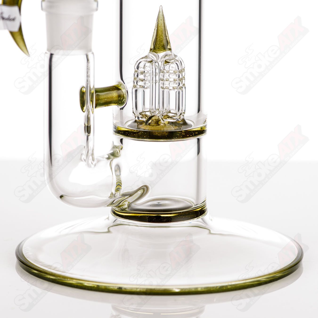 Sovereignty Glass Yellow Jacket UV 8 Arm Inv4 Straight Tube with full accent and seal accent, vibrant yellow design